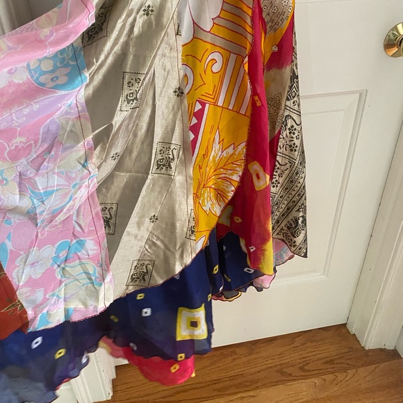 NWT Boho Halter Patchwork Silk Dress - Picture 4 of 8